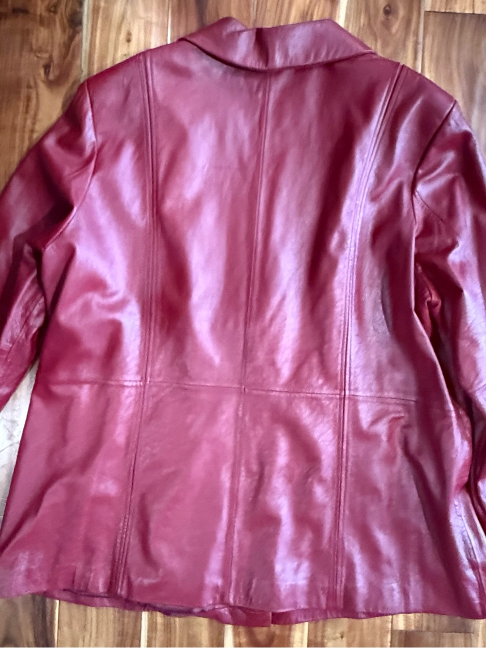 Vintage Wilsons Leather Pelle Studio Red Leather Blazer Jacket Coat Size 3X - Picture 8 of 11